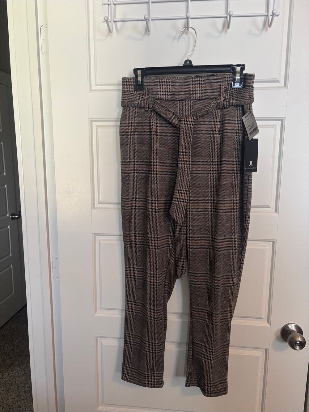 Jules & Leopold Brown Plaid Ankle Pants